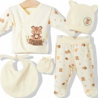 Bebetto komplektas naujagimiui 5 dalių dežutėje "BOYS WONDERLAND"